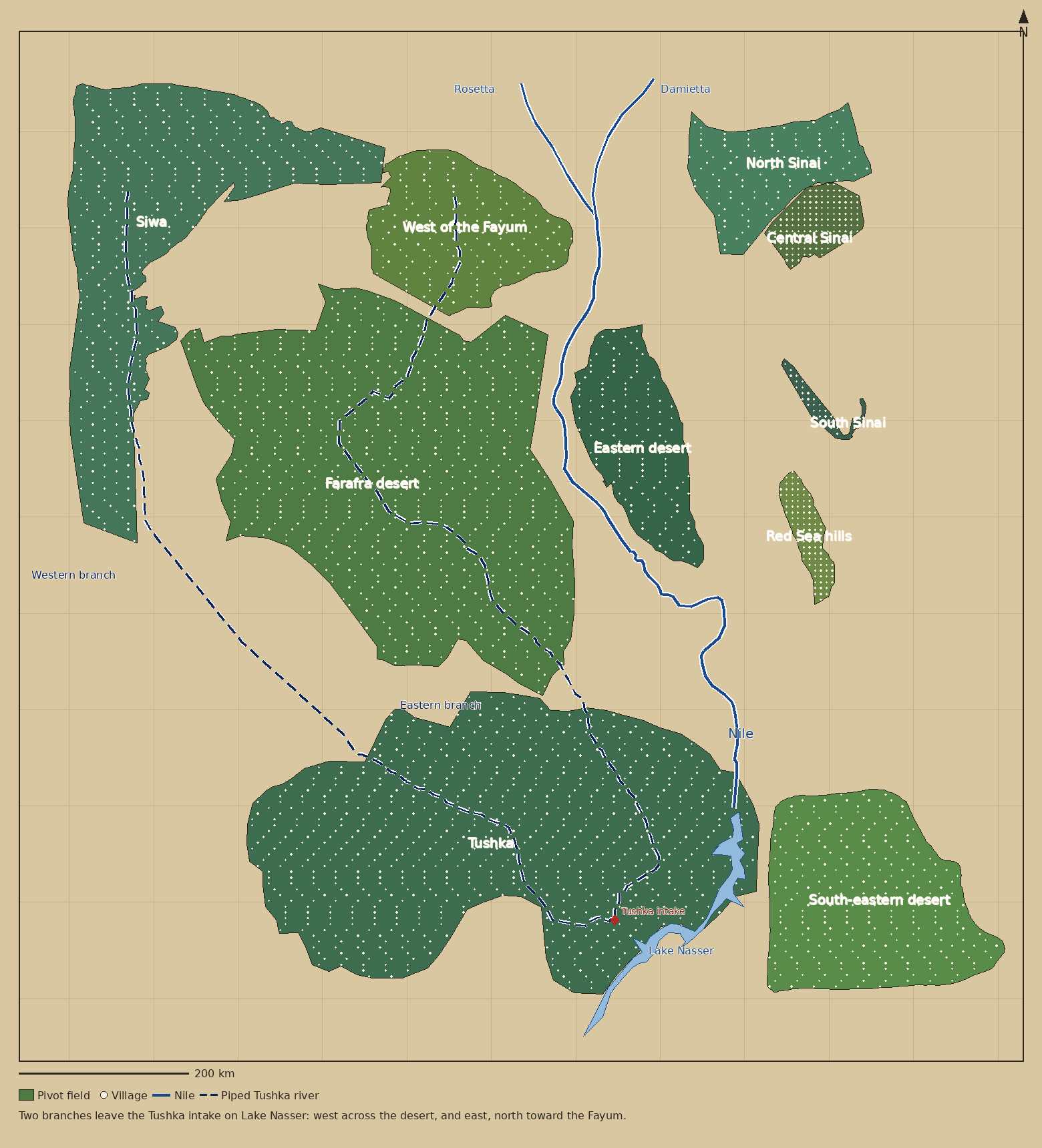 Map of the agriculture areas